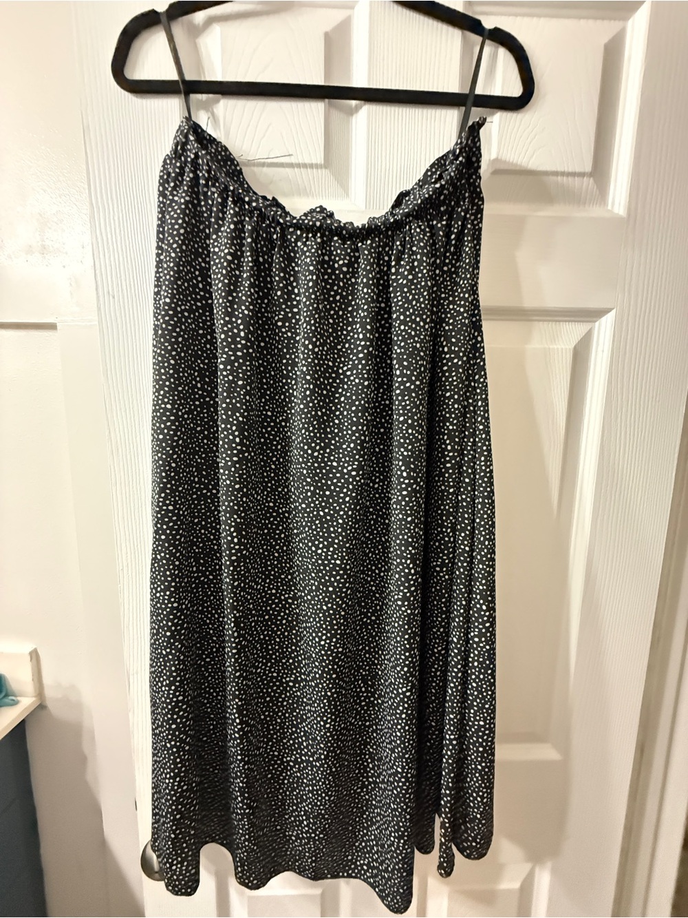 SHEIN Black and White Polka Dot A-Line Skirt